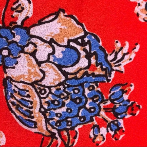 Paraphrase Paisley Red V Neck Sleeveless Dress Excellent Condition Size 2 - Picture 3 of 4